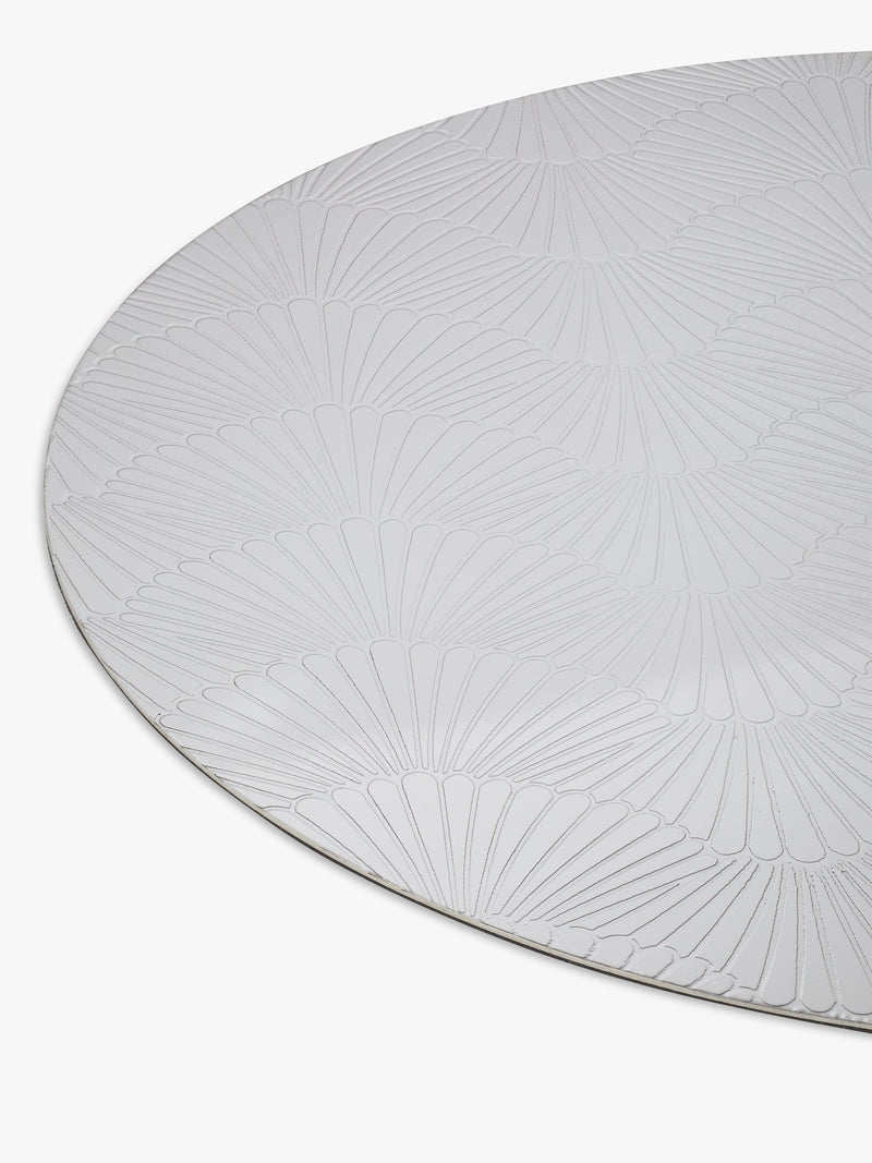 John Lewis etched scallop stainless steel round placemats set of 2, UK version