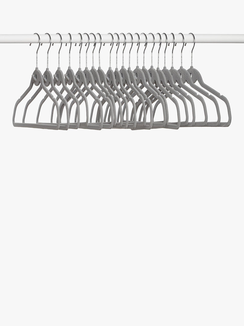 John Lewis flock clothes hangers pack of 20 grey, imported from the UK