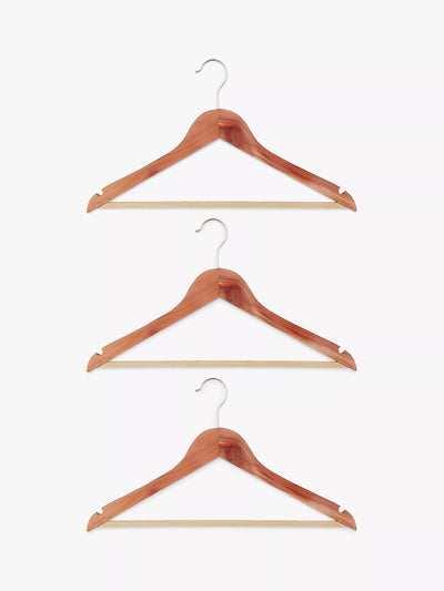 John Lewis John Lewis FSC Cedar Natural Wooden Clothes Hangers Pack of 3- Buy online at McGrocer