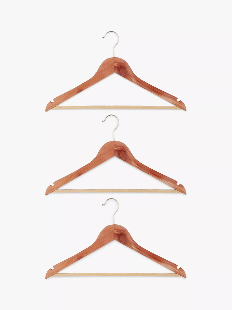 John Lewis FSC Cedar Natural clothes hangers pack of 3, UK version