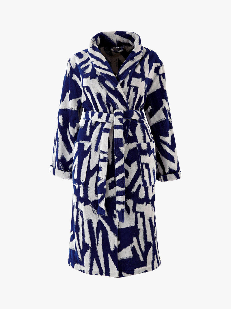 Harlequin x Sophie Robinson Thicket Bath Robe Lapis, UK version