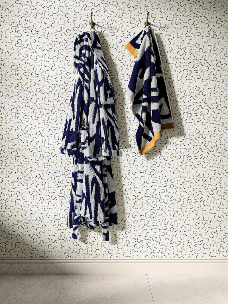 Harlequin x Sophie Robinson Thicket Bath Robe Lapis, UK version