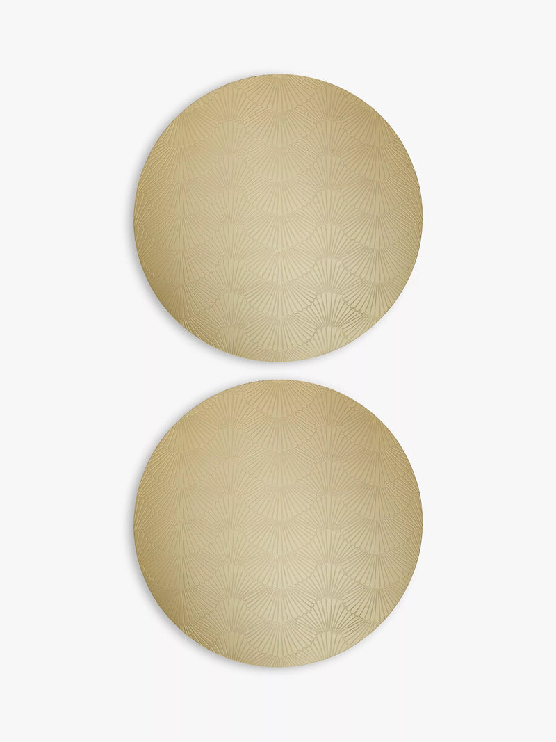John Lewis etched scallop stainless steel round placemats set of 2, UK version