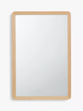 John Lewis Slim Solid Oak Wood Rectangular Wall Mirror, 75 x 50cm, Natural Oak