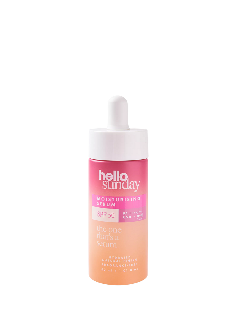 Hello Sunday moisturising serum with SPF 50, UK version