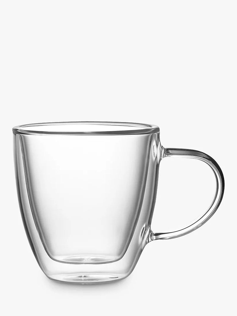 Bialetti double-walled cappuccino coffee glasses, set of 2, 160ml, clear - British product