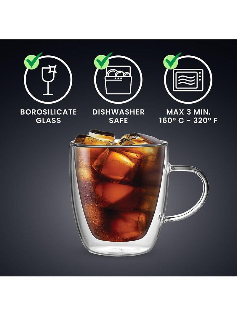 Bialetti double-walled coffee glasses set of 2 350ml - British product