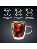 Bialetti double-walled coffee glasses set of 2 350ml - British product