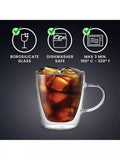 Bialetti double-walled coffee glasses set of 2 350ml - British product