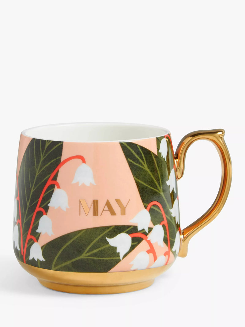 John Lewis Birthday Flower Fine China Mug 434ml