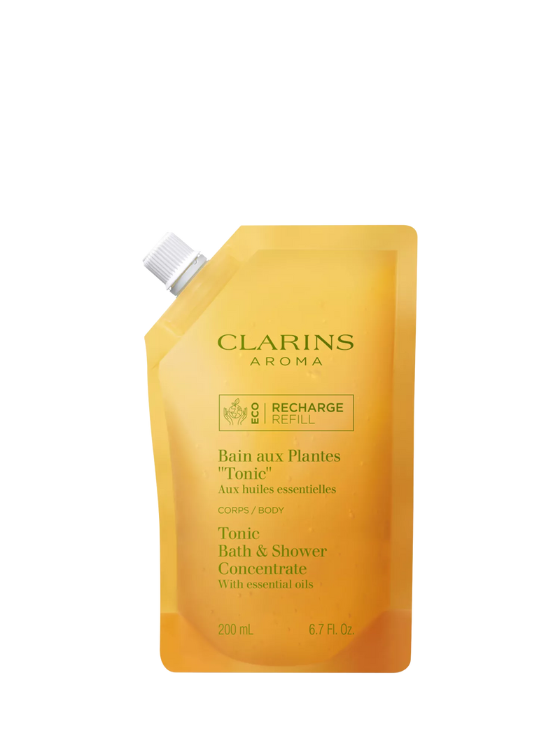Clarins tonic bath and shower concentrate eco refill 200ml - British product