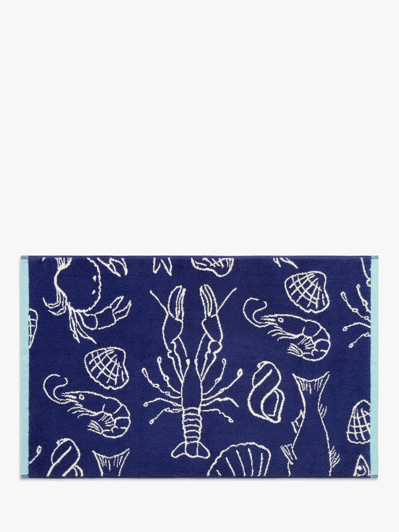 Mini Moderns Frutti di Mare bath mat in midnight, imported from the UK