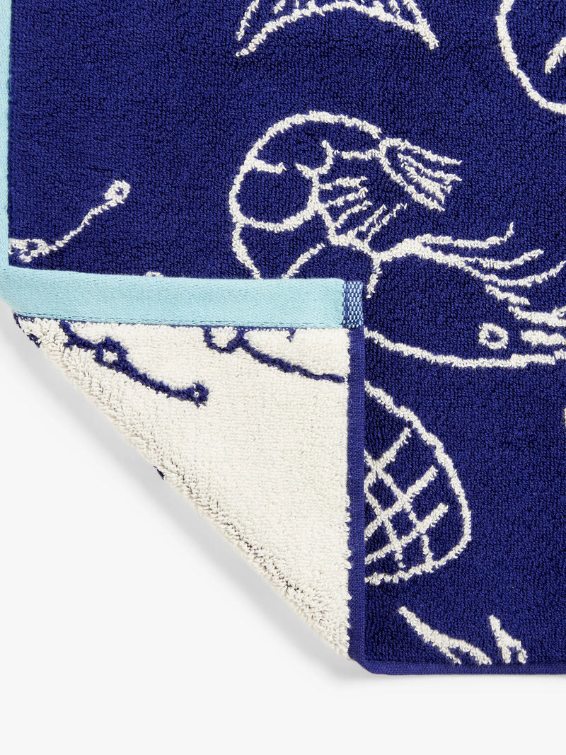 Mini Moderns Frutti di Mare bath mat in midnight, imported from the UK