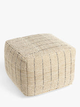 John Lewis John Lewis Jute Woven Stripe Pouffe, Natural- Buy online at McGrocer