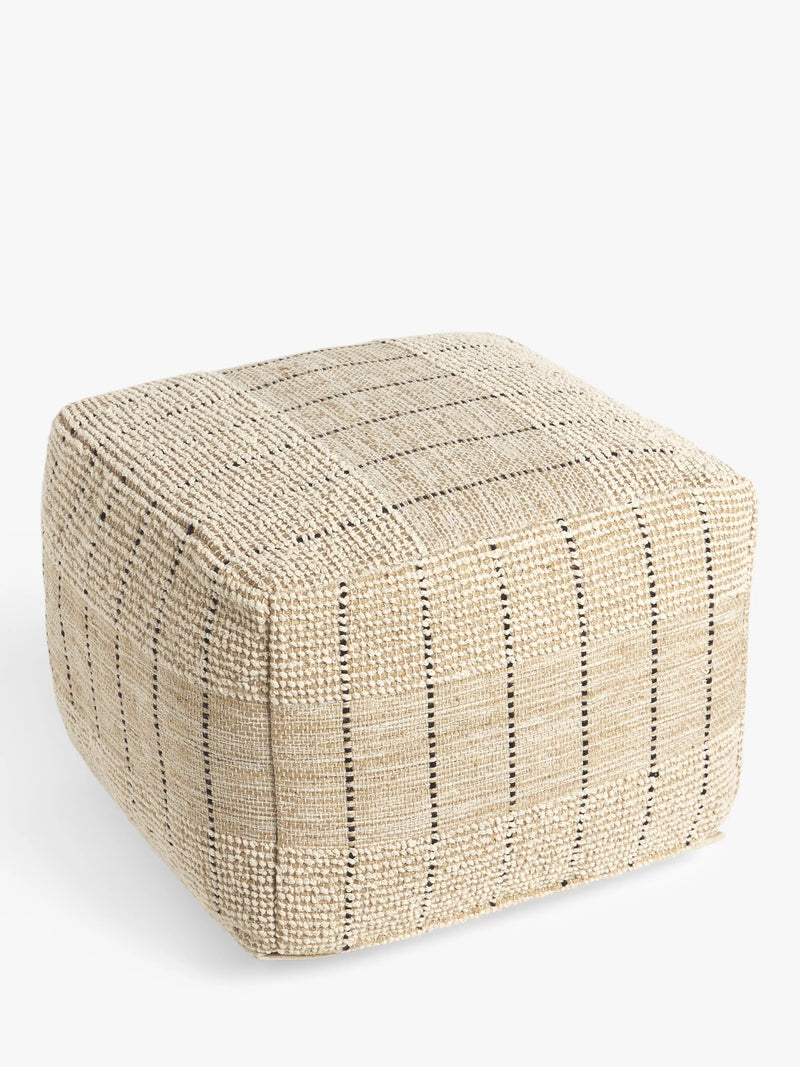 John Lewis jute woven stripe pouffe (British brand)