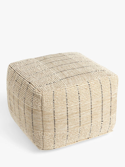 John Lewis John Lewis Jute Woven Stripe Pouffe, Natural- Buy online at McGrocer