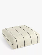 John Lewis John Lewis Woven Stripe Bean Cube Pouffe, Natural- Buy online at McGrocer