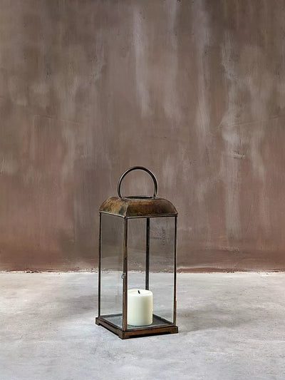 John Lewis nkuku Kaso Brass Lantern Candle Holder Antique Brass- Buy online at McGrocer