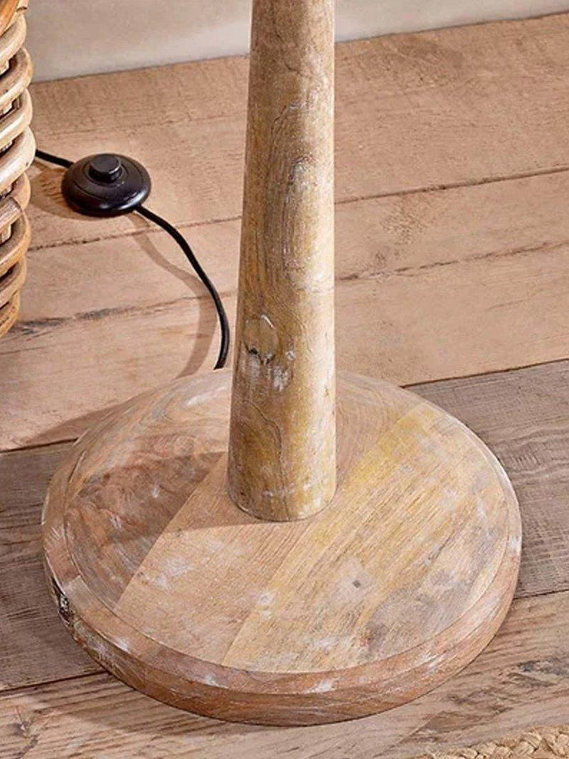 nkuku Sahar mango wood floor lamp base natural, UK version