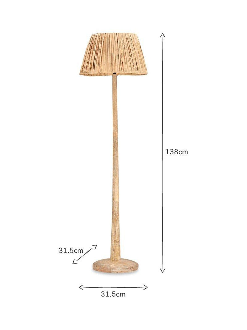 nkuku Sahar mango wood floor lamp base natural, UK version