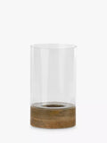 nkuku Idha mango wood hurricane lantern medium, UK version