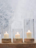 nkuku Idha mango wood hurricane lantern medium, UK version