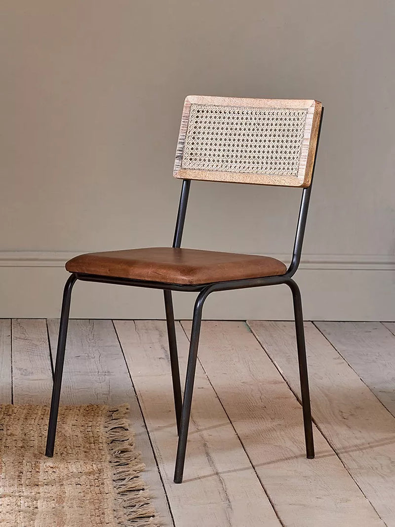 nkuku Iswa dining chair with leather seat - British product
