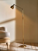John Lewis Nkuku Chapda Floor Lamp, Antique Brass- Buy online at McGrocer