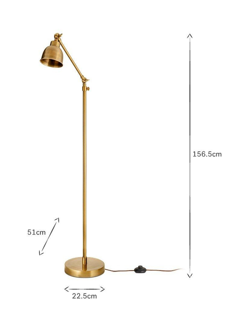 Nkuku Chapda floor lamp antique brass, UK version