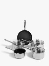 John Lewis John Lewis Stainless Steel Saucepans & Frying Pan Set, 5 Piece- Buy online at McGrocer