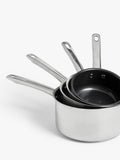John Lewis 5-piece stainless steel pan set - British product