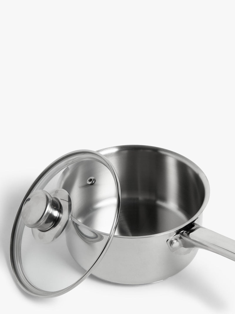 John Lewis 5-piece stainless steel pan set - British product