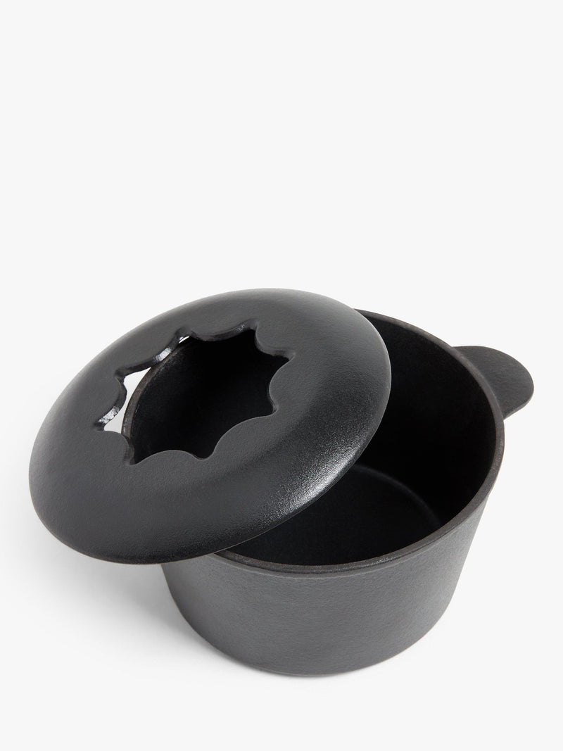 John Lewis cast iron fondue set black 700ml - British product