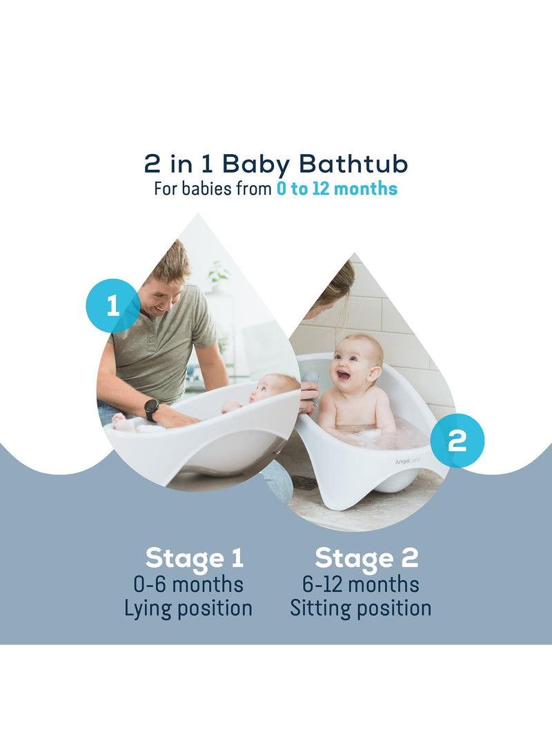 Angelcare 2-in-1 baby bathtub in white - British product