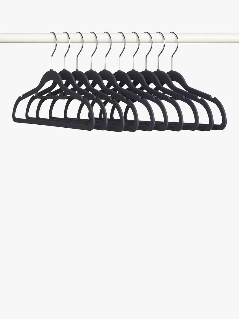 John Lewis slim plastic hangers set of 10 black (British brand)