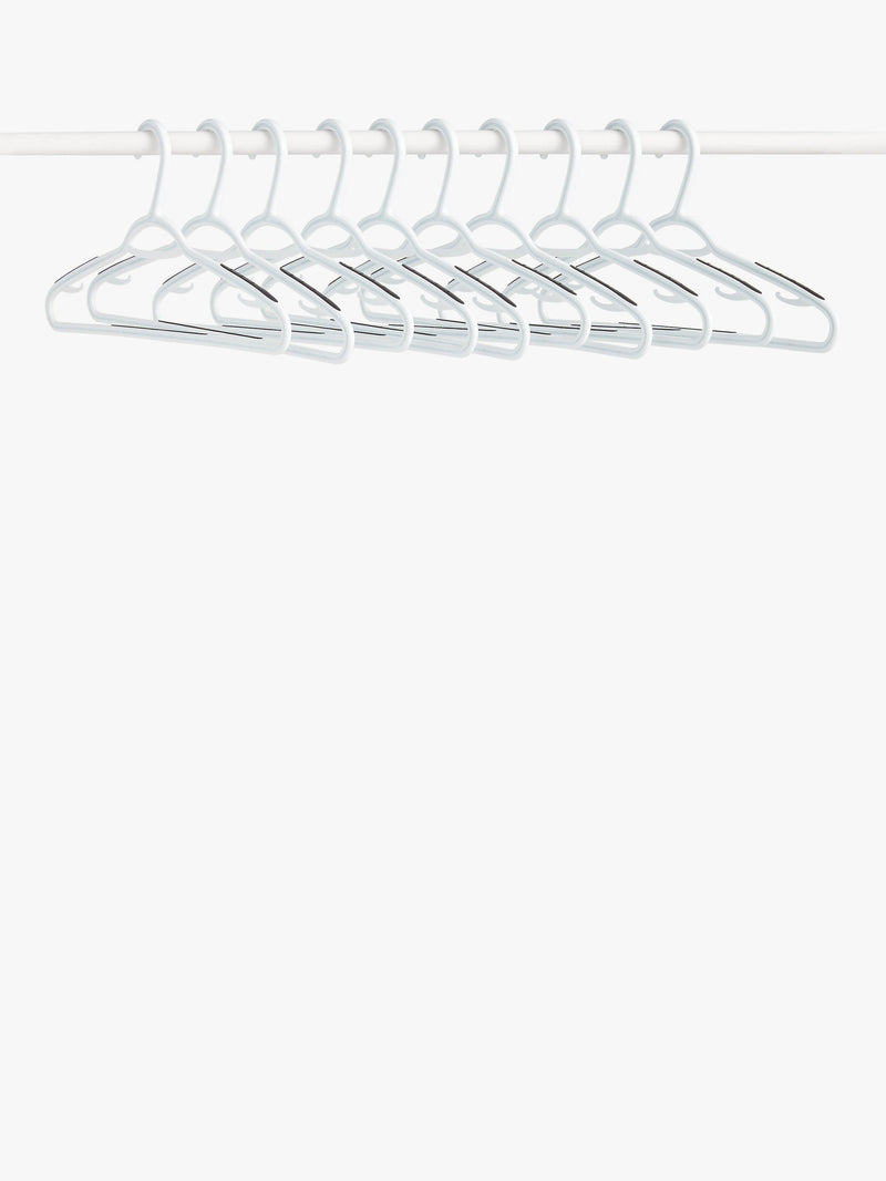 John Lewis white plastic hangers pack of 10 (British brand)