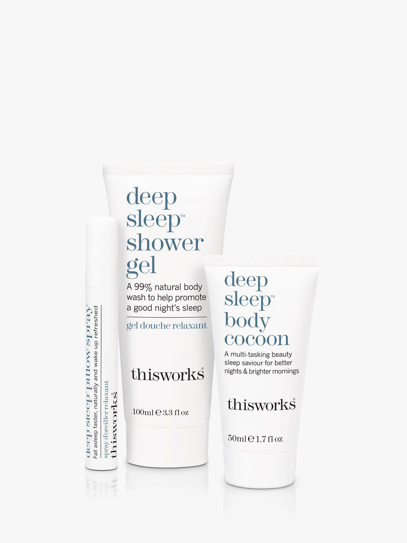 This Works sleep retreat bodycare gift set with shower gel, body cocoon, and pillow spray (British brand)