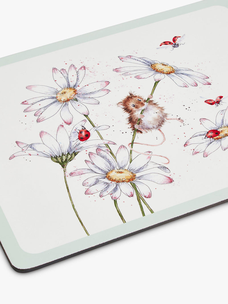 Wrendale Designs animal placemats set of 4 cork-backed, imported from the UK