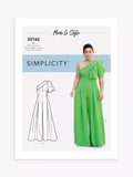 Simplicity S9142 sewing pattern one shoulder jumpsuit - British product