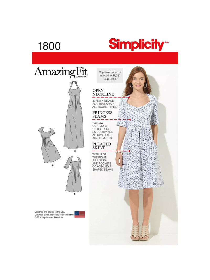 Simplicity sewing pattern 1800, UK version