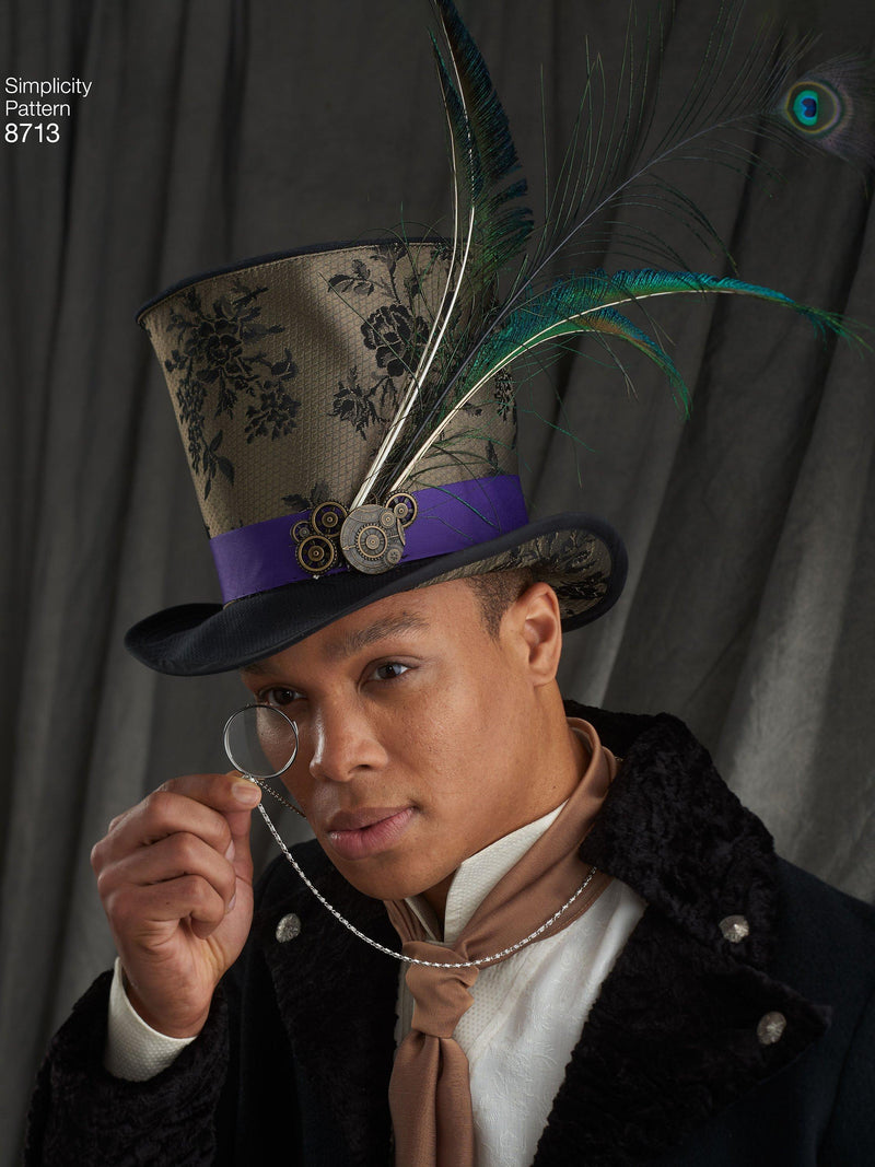 Simplicity costume hats sewing pattern S8713 multi-size, imported from the UK