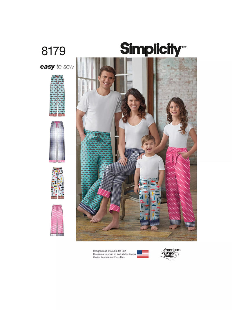 Simplicity family pants sewing pattern S8179A - British product