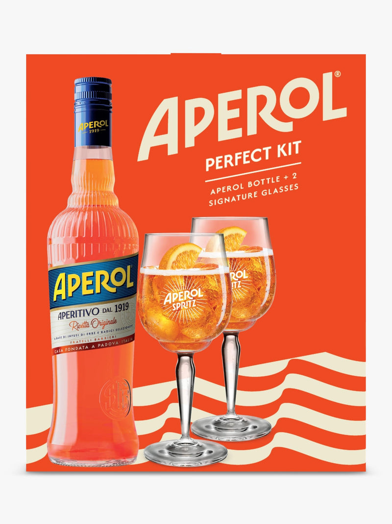 Aperol gift set with two glasses and 70cl bottle - British product