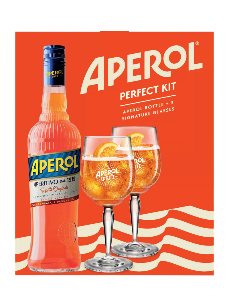 Aperol gift set with two glasses and 70cl bottle - British product