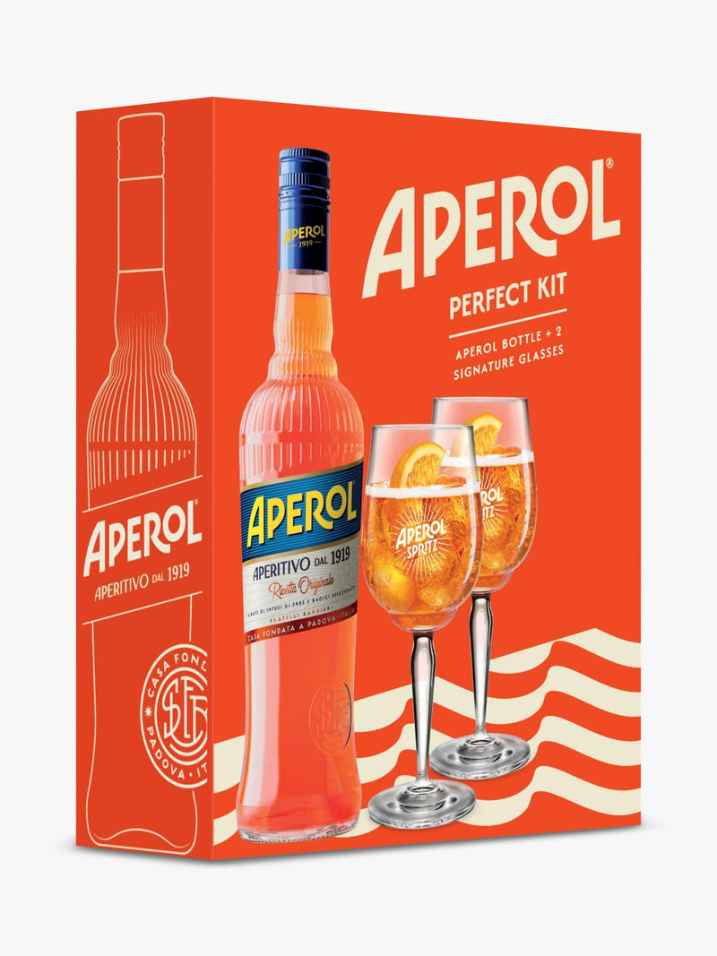 Aperol gift set with two glasses and 70cl bottle - British product