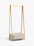 John Lewis bamboo collapsible clothes rail grey, imported from the UK