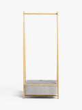 John Lewis bamboo collapsible clothes rail grey, imported from the UK