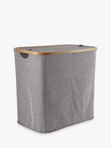John Lewis John Lewis Bamboo Rim Double Laundry Hamper, Grey- Buy online at McGrocer