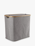 John Lewis bamboo rim double laundry hamper grey, UK version