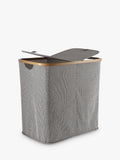 John Lewis bamboo rim double laundry hamper grey, UK version